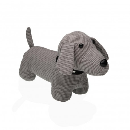 GREY DOG DOORSTOP