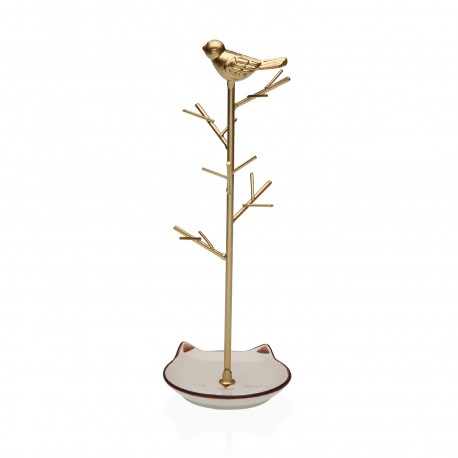 GOLD JEWELLERY HOLDER WITH BIRD