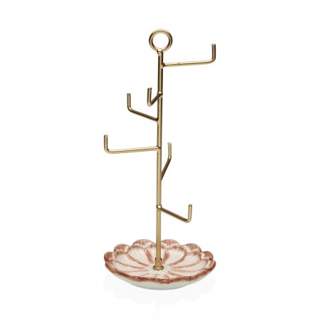 GOLD JEWELLERY HANGER WITH FLOWER BASE