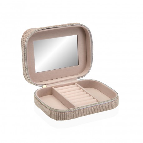 BEIGE VELVET JEWELLERY BOX