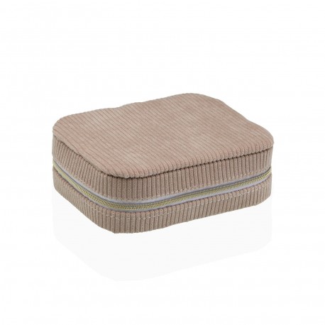 BEIGE VELVET JEWELLERY BOX
