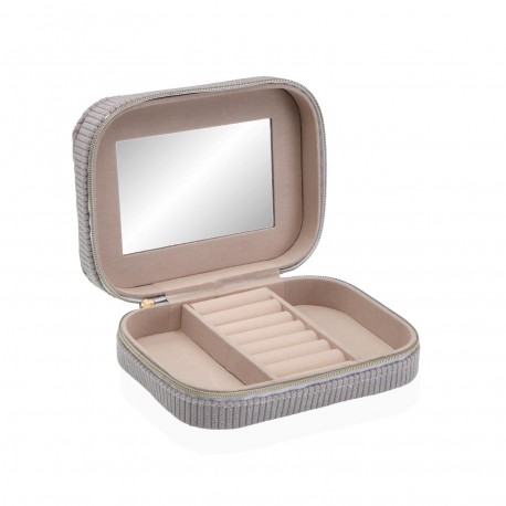 GREY VELVET JEWELLERY BOX