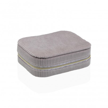 GREY VELVET JEWELLERY BOX