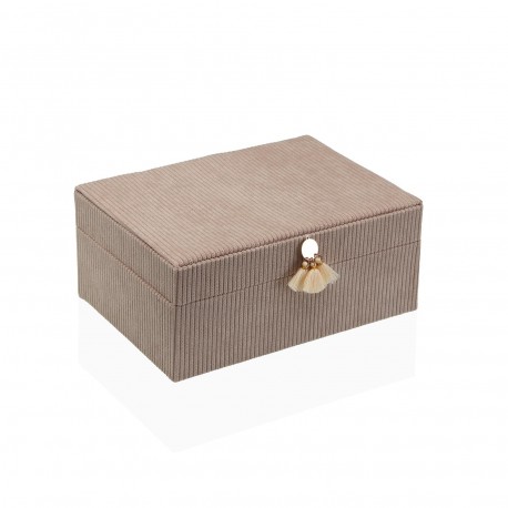 BEIGE VELVET JEWELLERY BOX