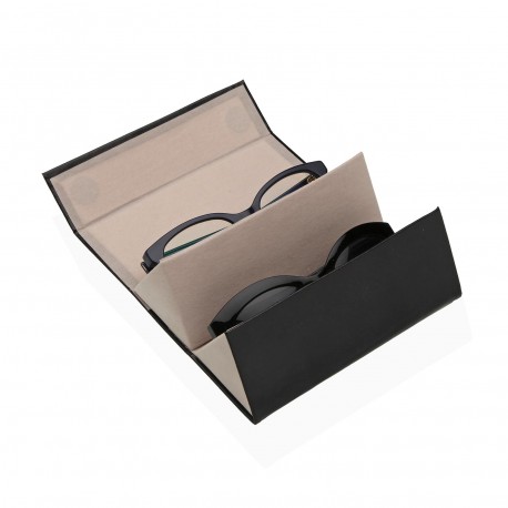 BLACK DOUBLE GLASSES CASE