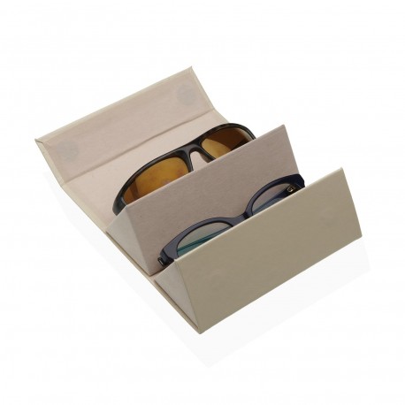 BEIGE DOUBLE GLASSES CASE