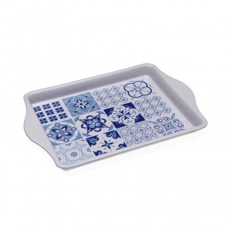 AZURITE METAL PLATTER WITH HANDLES