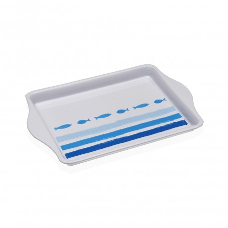 OCEANIC METAL PLATTER WITH HANDLES