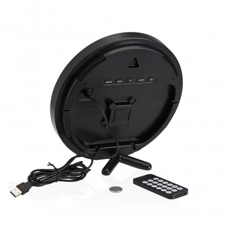 BLACK ALARM CLOCK WITH REMOTE