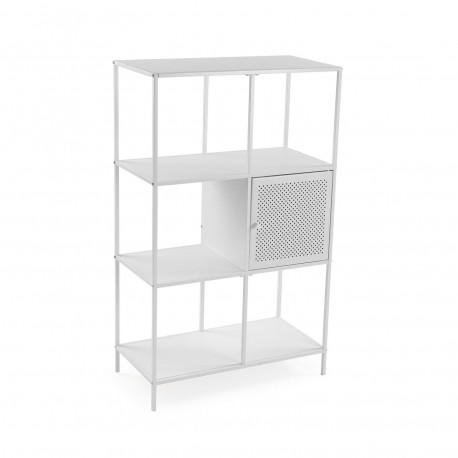 WHITE 4-SHELF UNIT WITH DRAWER