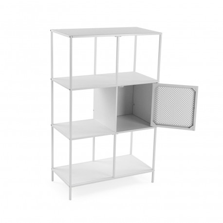 WHITE 4-SHELF UNIT WITH DRAWER