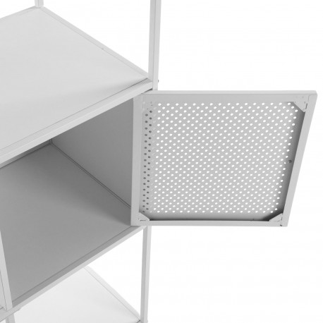 WHITE 4-SHELF UNIT WITH DRAWER