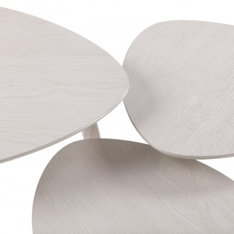 WHITE 3 SIDE TABLE SET