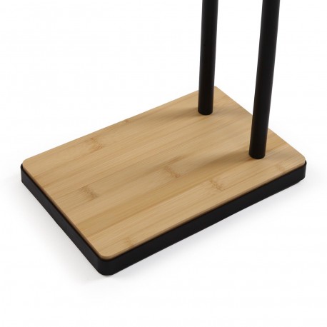 BLACK BAMBOO DOUBLE TOWEL RAIL