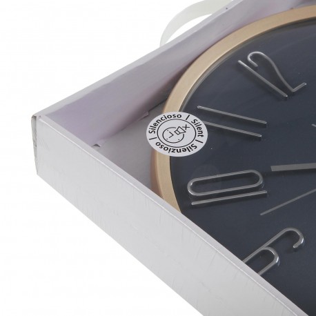 GREY WALL CLOCK 33CM