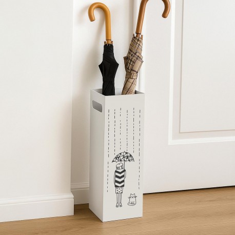 WHITE RAIN GIRL UMBRELLA STAND