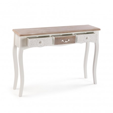 RUSTIC WHITE CONSOLE 3 DRAWERS
