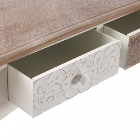 RUSTIC WHITE CONSOLE 3 DRAWERS