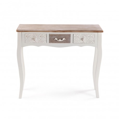 RUSTIC WHITE CONSOLE 3 DRAWERS