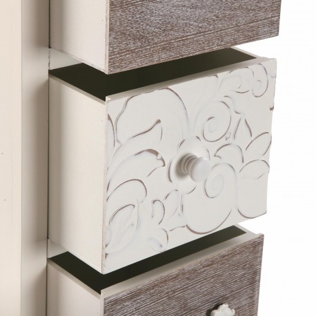 RUSTIC WHITE CHEST 5 DRAWERS