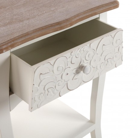 RUSTIC WHITE BEDSIDE TABLE