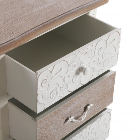 RUSTIC WHITE CHEST 4 DRAWERS/1 DOOR