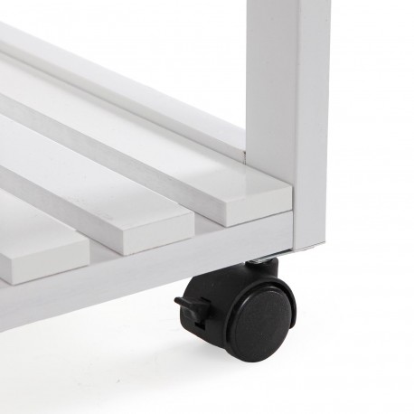 WHITE 3-SHELF TROLLEY WITH WHEELS