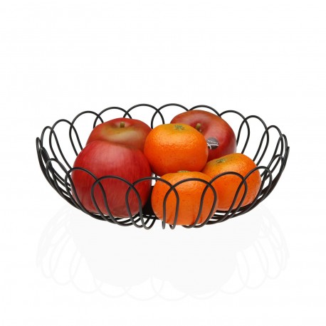 BLACK FLOWER FRUIT BASKET