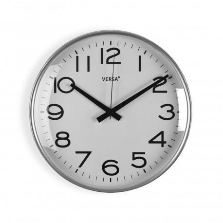 SILVER WALL CLOCK 25CM