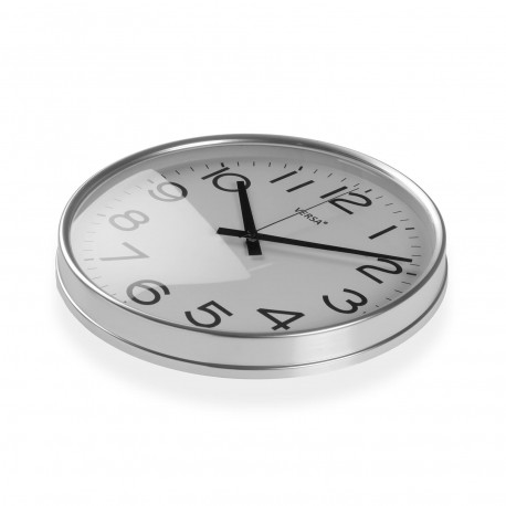 SILVER WALL CLOCK 25CM