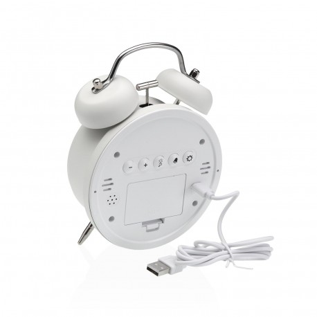 WHITE DIGITAL ALARM CLOCK