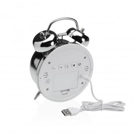 SILVER DIGITAL ALARM CLOCK