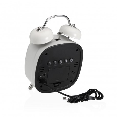 WHITE DIGITAL ALARM CLOCK