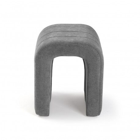 LIGHT GREY UPHOLSTERED STOOL