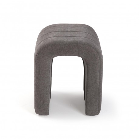DARK GREY UPHOLSTERED STOOL