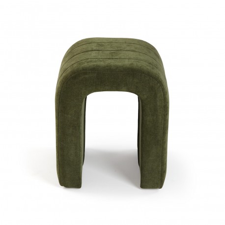 GREEN UPHOLSTERED STOOL