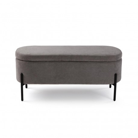 DARK GREY UPHOLSTERED END BED BENCH