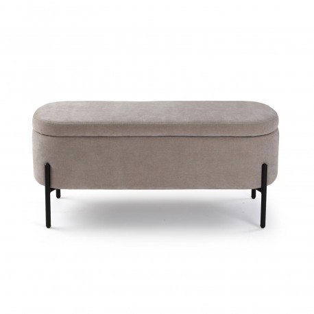 BEIGE UPHOLSTERED END BED BENCH