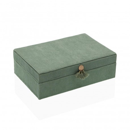 VELVET JEWELRY BOX GREEN WITH MIRROR