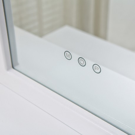 WHITE DRESSING TABLE WITH STOOL AND LED LIGHTS