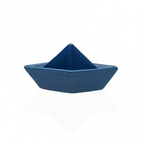 BLUE CERAMIC BOAT FIGURE