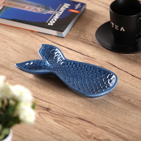 BLUE CERAMIC FISH FIGURE