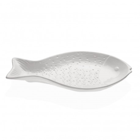 WHITE CERAMIC FISH FIGURE