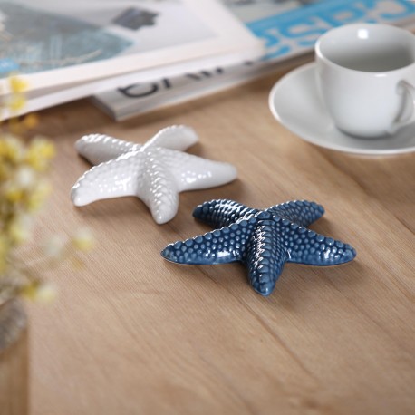 WHITE CERAMIC STARFISH FIGURE