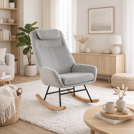 ROCKING CHAIR WITH GREY CUSHION