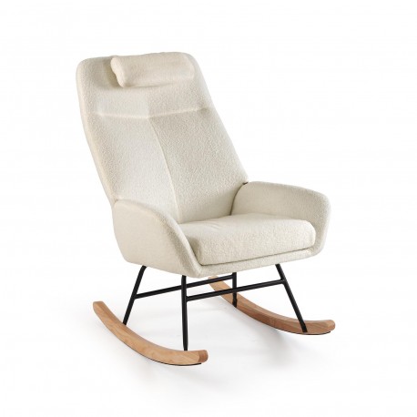 ROCKING CHAIR WITH BEIGE CUSHION