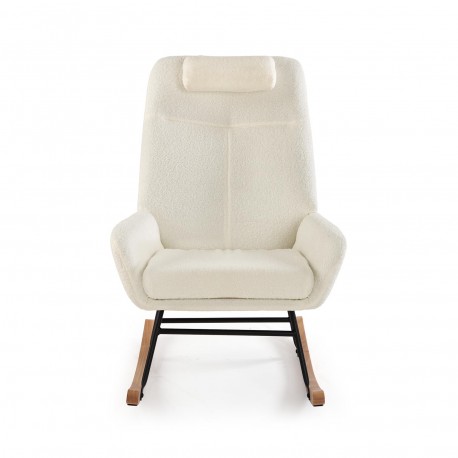 ROCKING CHAIR WITH BEIGE CUSHION