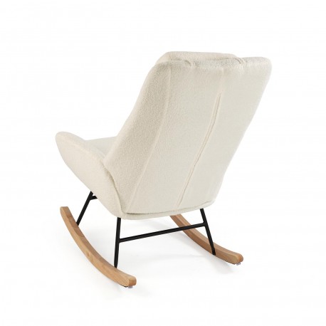 ROCKING CHAIR WITH BEIGE CUSHION