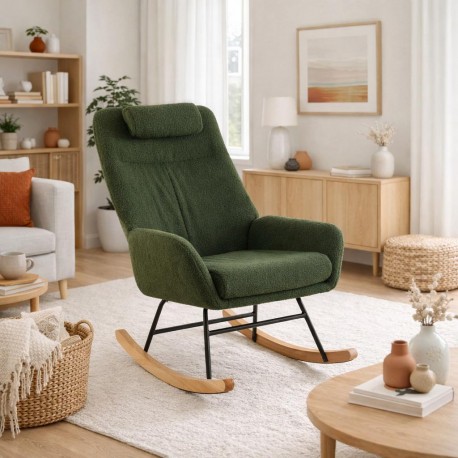 ROCKING CHAIR WITH GREEN CUSHION