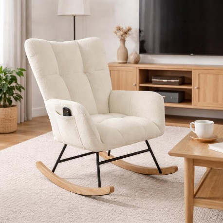 ROCKING CHAIR WITH BEIGE ARMRESTS